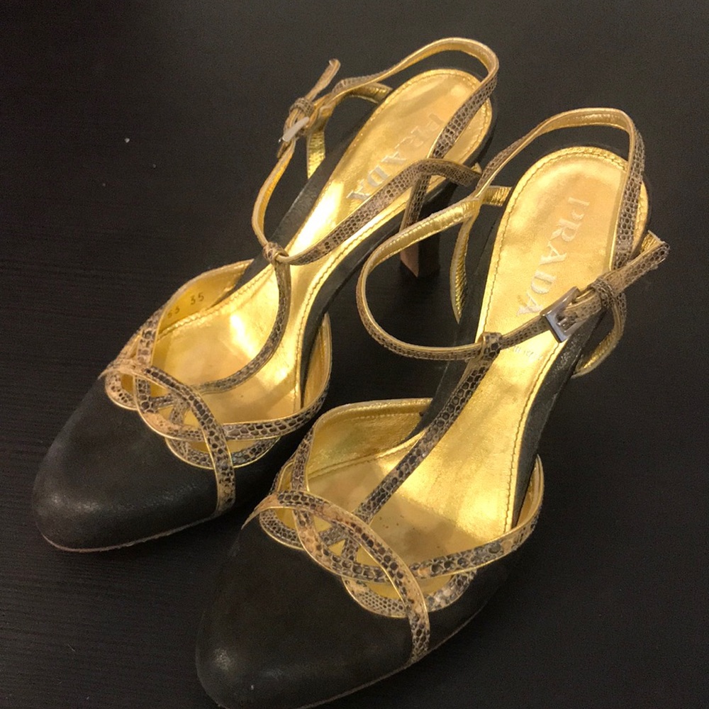 Vintage Prada T-Strap Heels